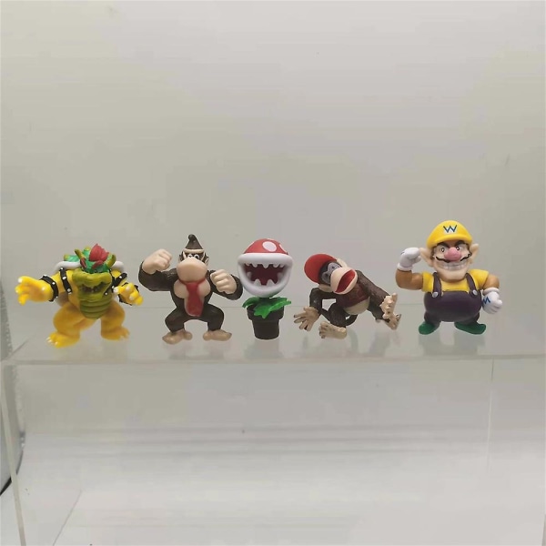 18st/ set Super Mario Bros Figurer Modell Dockor Desktop Ornament Inredning för barnleksaker