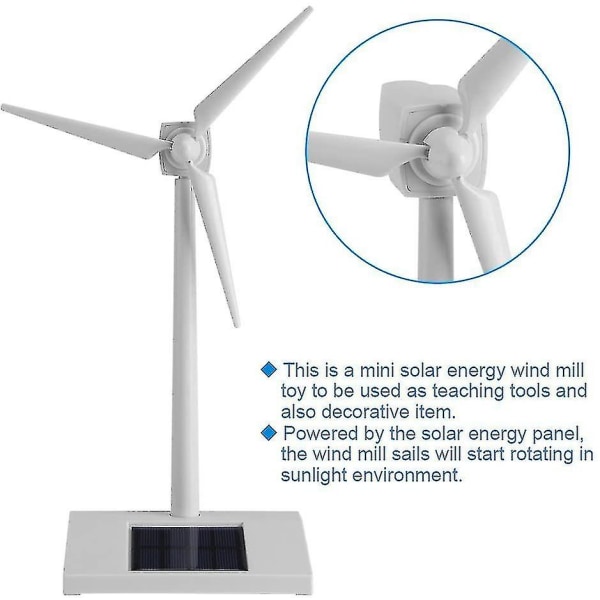 Aurinkovoimalla toimiva tuuliturbiinilelu, aurinkovoimalla toimiva lasten tuulimyllylelu, pienoismalli aurinkovoimalla toimiva lasten tuulivoimala