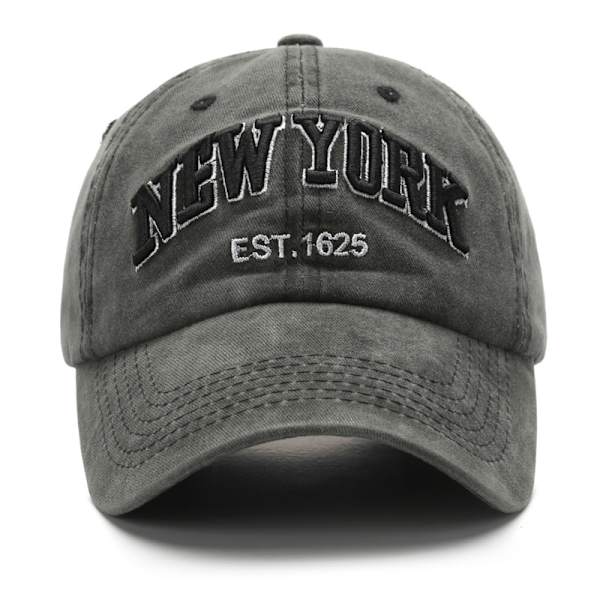 Bogstav broderet vasket gammel kasket newyork personlig mænd og kvinder denim baseball kasket sort grå 1 stk