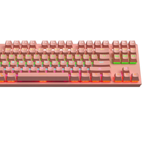 Rosa K300 mekaniskt tangentbord trådbundet blå-röd axel gaming desktop 87-tangenters dator lysande tangentbord