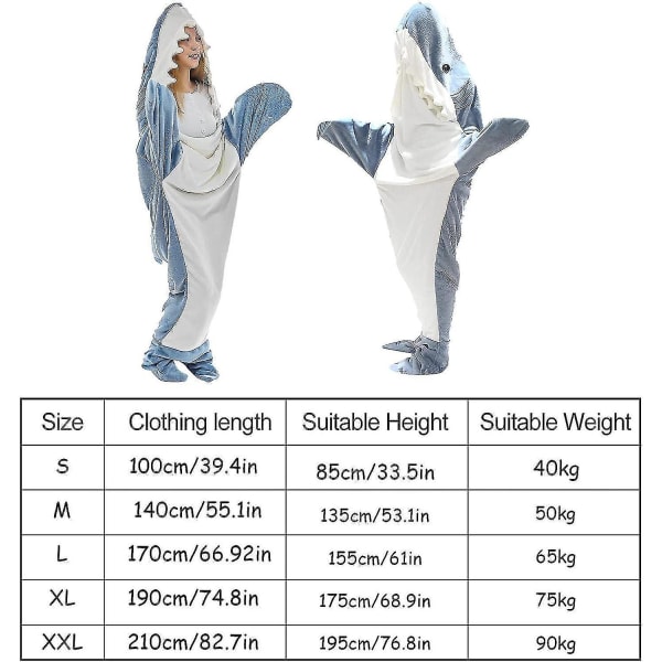 Shark Blanket Super Soft Hyggeligt Flanelletæppe Hættetrøje Shark Onesie Bærbart Tæppe Shark