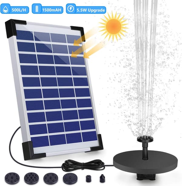 AISITIN 5.5W aurinkolähdepumppu, kelluva aurinkovesipumppu