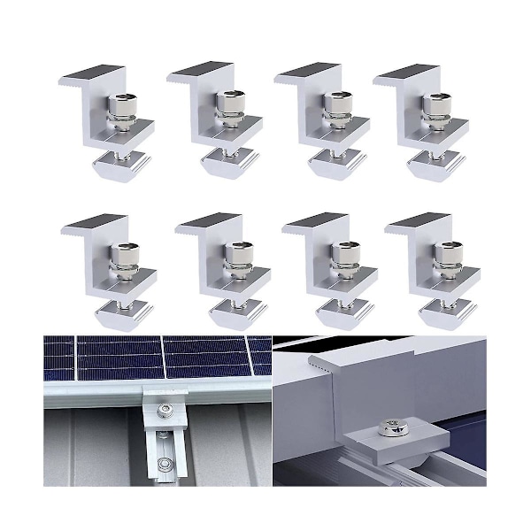 8 Delar 30mm Solpanel Fäste Är Justerbara, Solcellsmontering, Trapetsplåt för Tak, Husbil, B