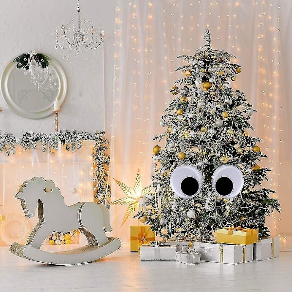 2 stk. store, selvklæbende Googly-øjne til julefest, håndlavede gør-det-selv-projekter (76 mm/3 tommer)