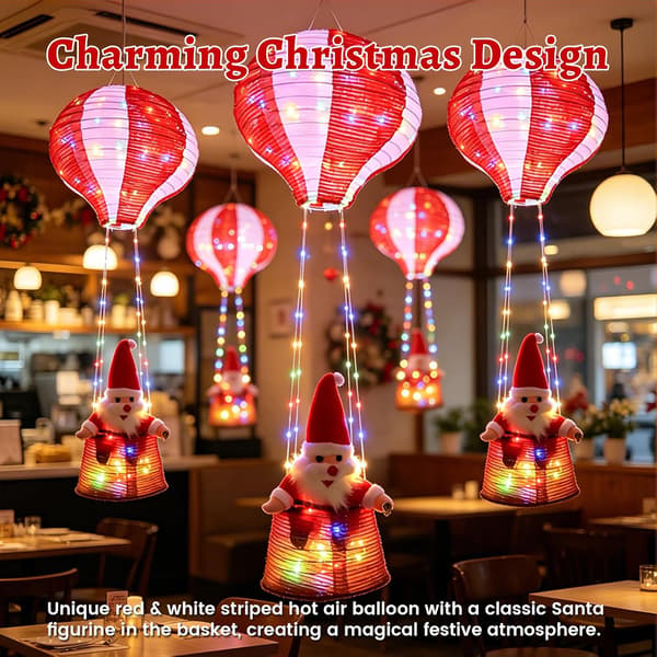 99 cm Jul Tomte Luftballong Lykta, Juldekoration