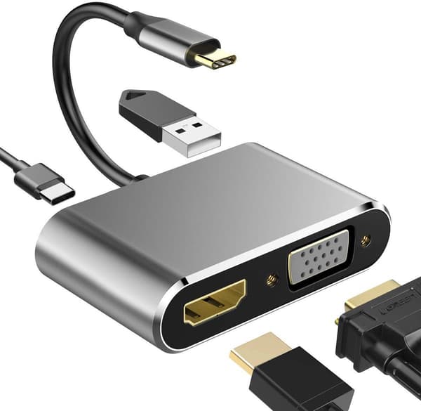 Dock Type-C til HDMI/VGA med PD+USB Switch Telefon USB-C Konverter
