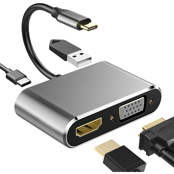 Dock Type-C till HDMI/VGA med PD+USB-switch Telefon USB-C Konverterare