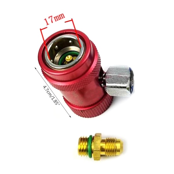 A/C Manifold Målersett R1234yf Kobling Høy & Lav Hurtigkobling AC Adapter