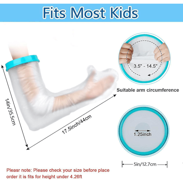 Børns armhæt til brusebad, blødt vandtæt vandtæt fuld gipsbandage beskyttelsestaske-mxbc