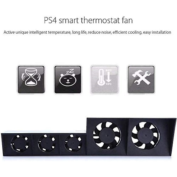 Ps4 køleventilator, Usb ekstern køler 5 ventilator turbo temperaturstyring køleventilatorer til Ps4 Gaming Con