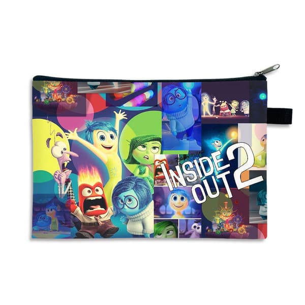 Ny Inside Out 2 Inside Out 2 bærbar kortholder, børnepengepung, polyester nøgleopbevaringspose