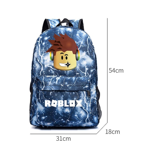 Roblox-ryggsäck för barn, barn 3d print Skolväska med stor kapacitet, ryggsäck för pojkar, flickor, gamerpresent
