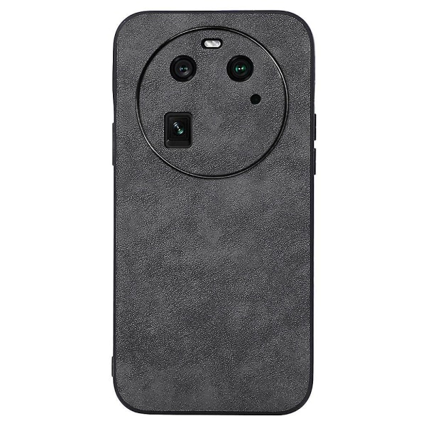 För Oppo Find X6 Textured Phone Case Pu Läder+pc+tpu Cover