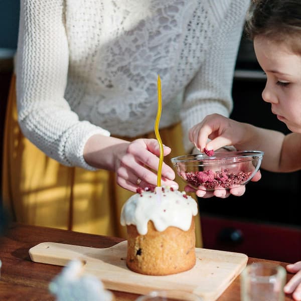 7 esker med bursdagskakelys, praktiske dessertlys, bakekakelys