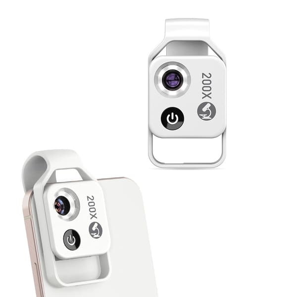 200X Clip-On Telefonmikroskop Bærbart Minimagnifier Med CPL-linse LED-lys Til iPhone Android-telefoner