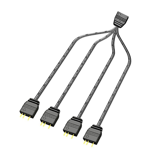 Coolmoon Argb Splitter 5v 3 Pin 1 Till 4 Universal 33.5cm Moderkort Argb Förlängningskabel Med Skyddslock För Stationär Kaesi