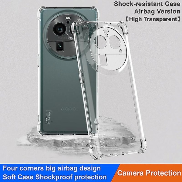 Imak for Oppo Find X6 Pro pudotuksenkestävä turvatyynyn phone case Kirkas Tpu- cover