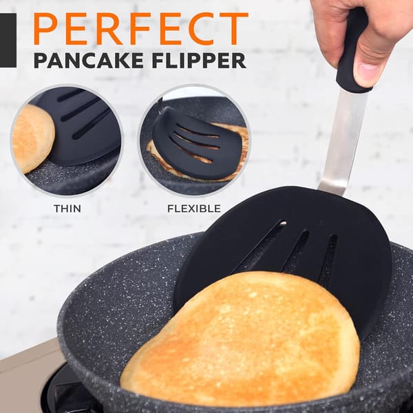 Pandelagespatel i silikone til nonstick-kogegrej. Til pandekager.