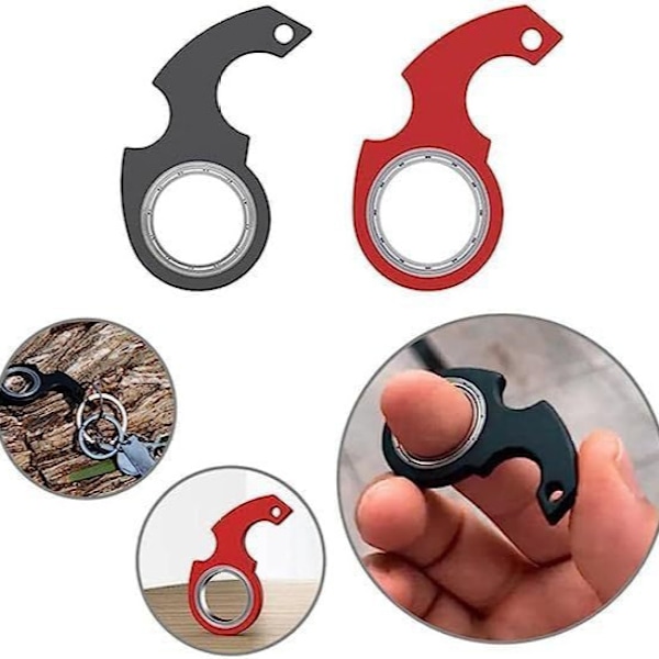 Nyckelringssnurrande Fidget Gyro Leksak, Metallnyckelspinner, Fidget Nyckelringssensorisk Leksak för Män, Kvinnor och Barn
