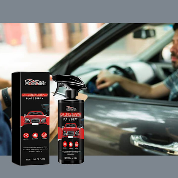120 ml Osynlig Nummerplåtspray för Bil - Långvarig och Effektiv Osynlig Nummerplåtspray