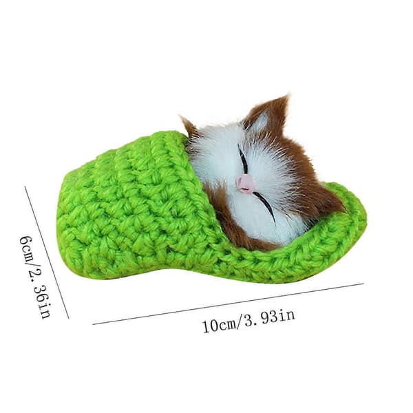 Grön Simulerings Kattmodell Ornament Docka Katt