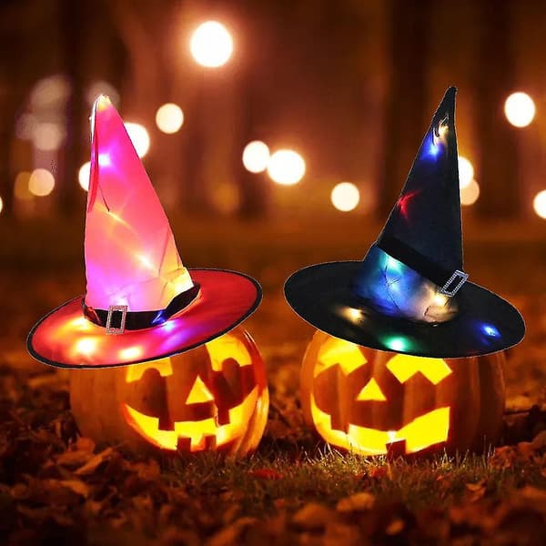 Halloween-Heks Hat Glødende Troldmand Hat Magiker Hat