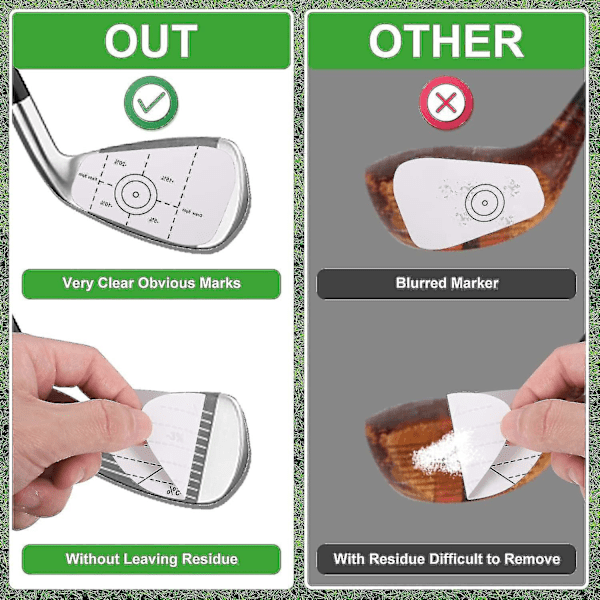 100 stk. Golf Impact Tape Selvlærende Justeringsstaver Golf Sweet Spot Og Konsistensanalyse - MXBC