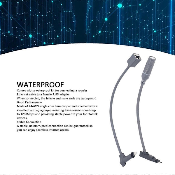 til RJ45 Skjøteledning Adapter 1200Mbps Hastighet for Kabel RJ4 Hunnkontakt Par for Dish & Rout