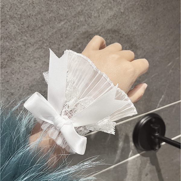 Sløjfe-blonde håndledsærme JK-ærme Lolita søde pige dekoration fotoærme ærme håndærme
