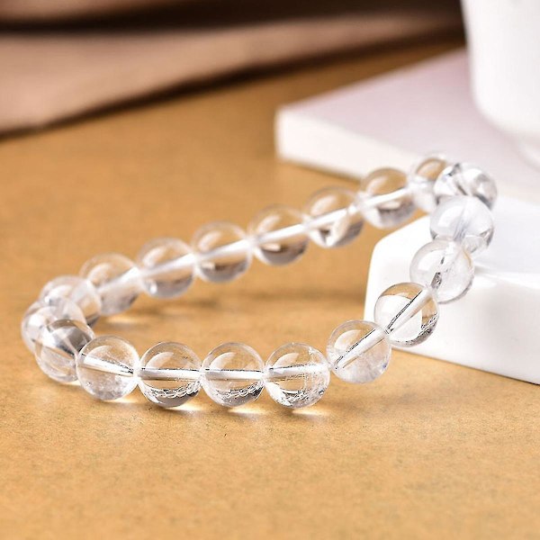 Natrual Clear Quartz Beads Bangle Charm Armbånd For Kvinner-mxbc