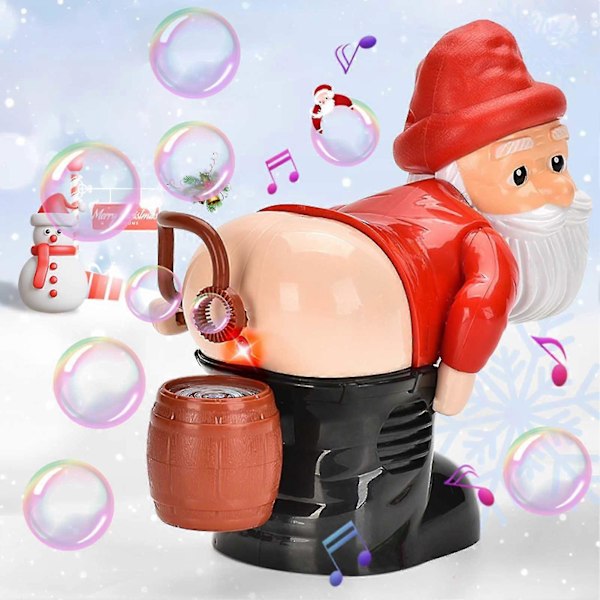 Automatisk Tomte-Fisar-Bubbelmaskin Bärbar Utomhusfestleksak Blåsare Leksaker för Julfest Presentleksaker