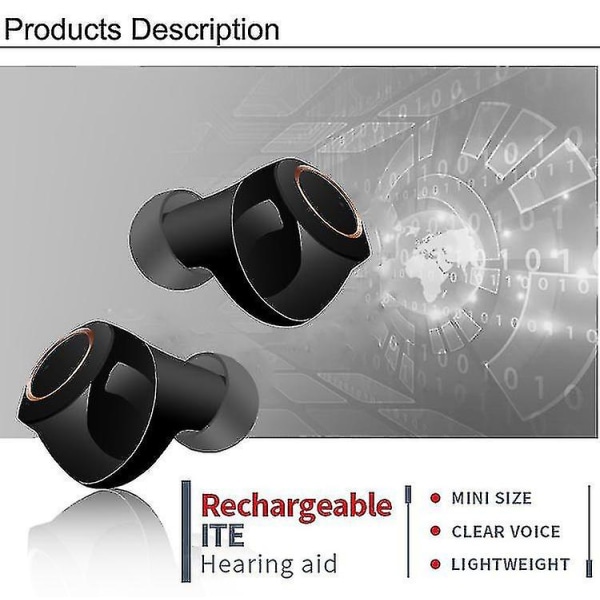 Nya Mini USB Uppladdningsbara trådlösa hörapparater In Ear Portable Invisible Assistant Justerbar Tone Ljud Ampl