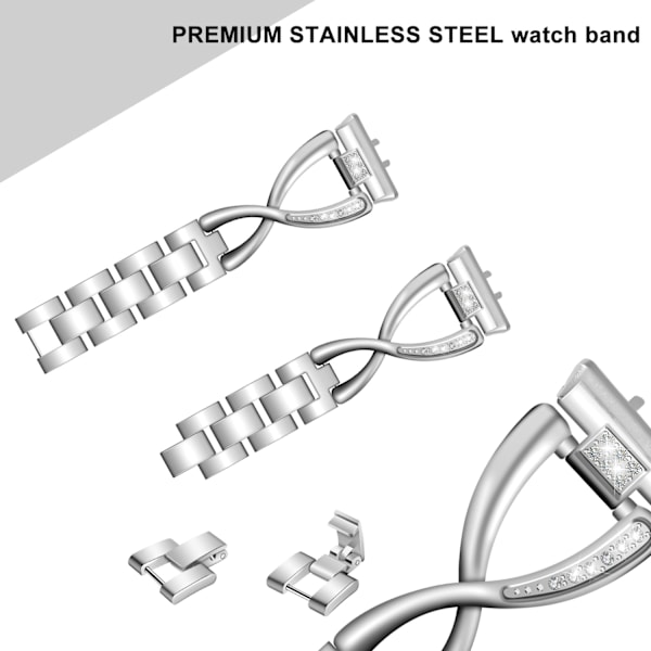 Passer til Galaxy Fit3 diamantrem SM-R390 zinklegering metal rustfrit stål ny rem