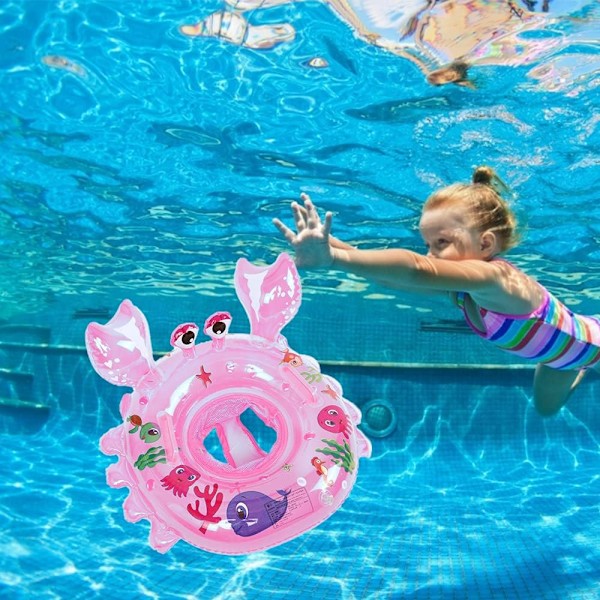 Krabba babysimring, babysimhjälp, babysimhjälp med sits (PVC) lämplig för småbarn från 6 månader till 48 månader