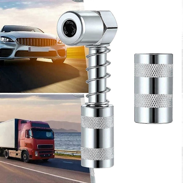 Smörjnippeladapter Fett - Tillbehör Fettkoppling Adapter med Hylsa 3-Käft Vinkel Smörjverktyg