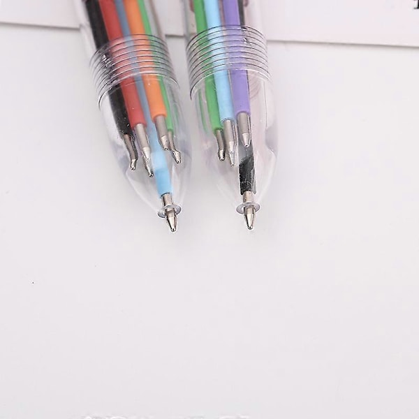 6-pack 6 i 1 Flerfärgade Kulspetspennor, 0,5 mm Infällbara Kulspetspennor, Flerfärgade Bläckpennor