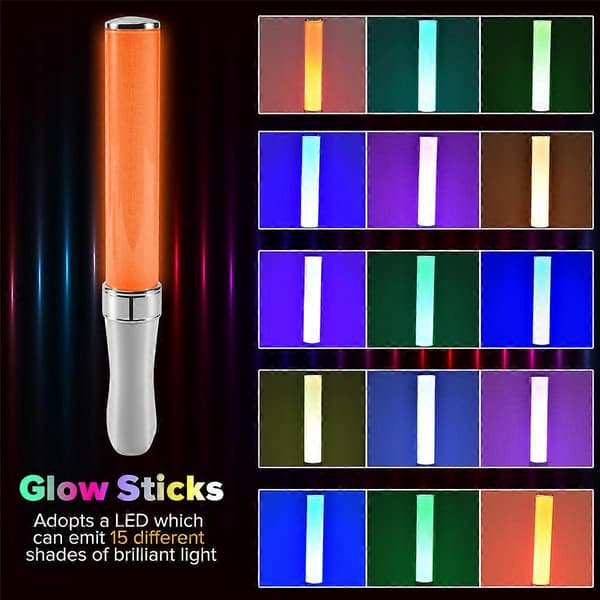 2 stk LED Lyspinde, 15 farver, Lyspinde, Lyspinde, Koncertrekvisitter