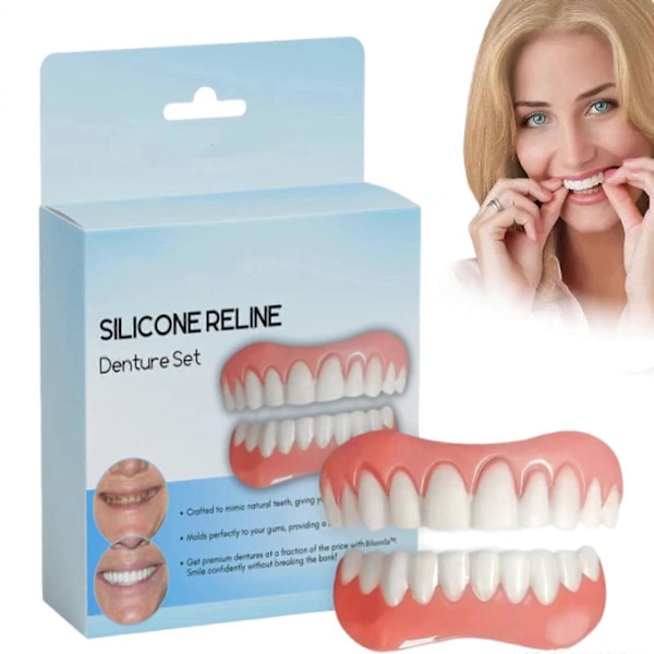 instantsmile Silikon Reline Tandprotesuppsättning, Avancerad Tandprotes Reliner Kit, Omedelbar Komfortpassform För Övre Och Nedre Tandproteser