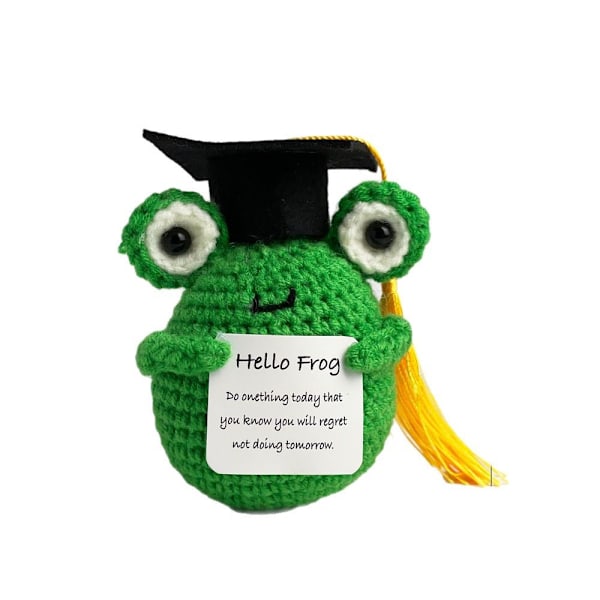 Ny Examenssäsong Virkad Docka Doktor Groda Grönt Päron Kreativ Gåva Engelsk Version Emotionellt Kort