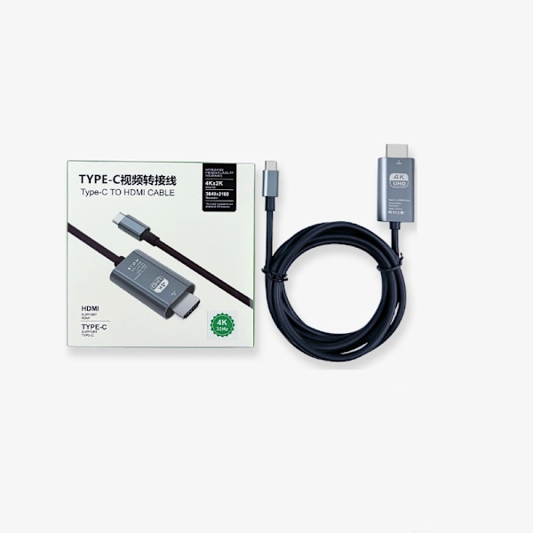 Nyt Type-C til HDMI projektionskabel, mobiltelefon til computerskærm projektionskabel, 4k adapterkabel