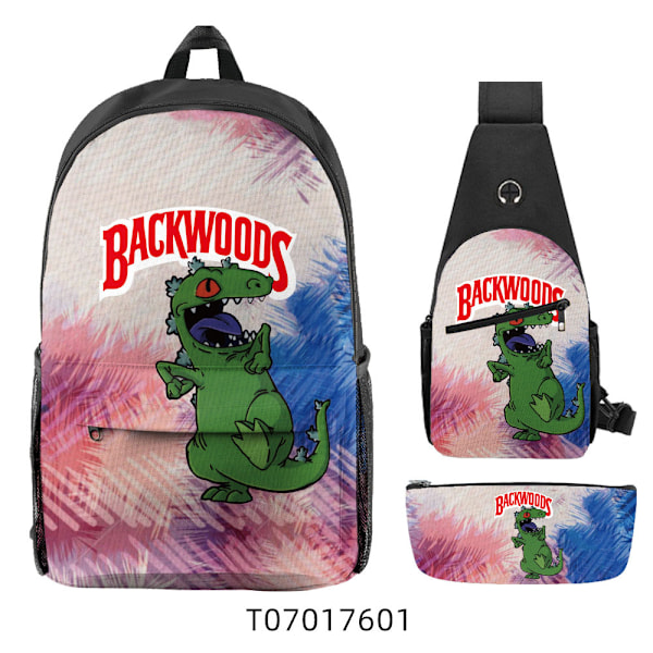 Uusi sarjakuva BACKWOODS kolmiosainen koululaukku ala- ja yläkoululaisille