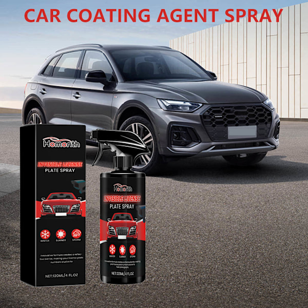 120 ml Osynlig Nummerplåtspray för Bil - Långvarig och Effektiv Osynlig Nummerplåtspray