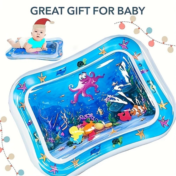 Oppustelig stor vandmåtte Mave Time Vandlegemåtte Sjovt sanselegetøj til småbørn Nyfødt baby vandpudelegetøj G