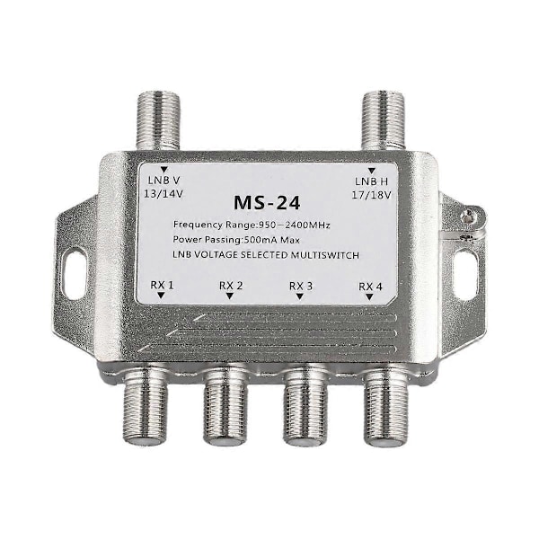 2 inn 4 ut DiSEqC 4X2 Switch Satellittsignal Multiswitch LNB Spenning 950-24000MHz for TV-mottaker
