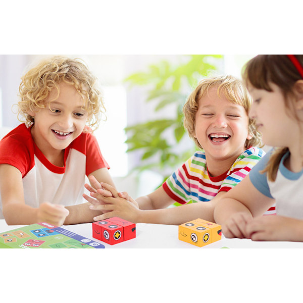 1-pack ansiktsförändrande Rubiks kub med klocka Du gråter jag skrattar pussel barns leende uttryck byggsten