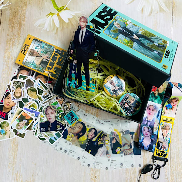 BTS JIMIN Park Jimin tillbehörsstickers presentask Jimin album MUSE litet kort presentpaket