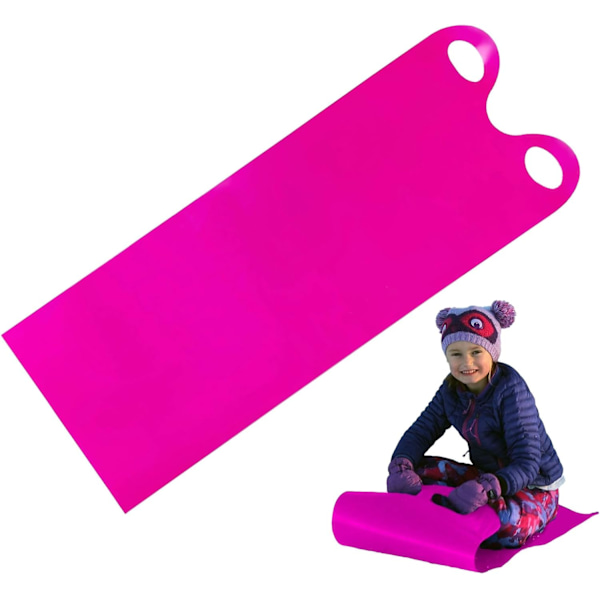 Letvægts Rulbar Slæde, Bærbar Rulende Slæde med Håndtag, Rulbar Fleksibel Slæde Flyvende Letvægts Tæppe Snowboard Slæde til Voksne og Børn