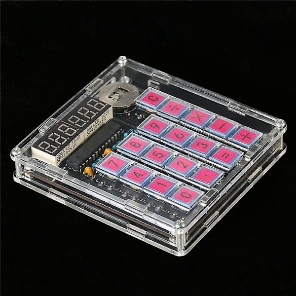 DIY Kalkylator Kit Digital Rörkalkylator Inbyggd CR2032 Knappcell med Transparent Fodral Calcul