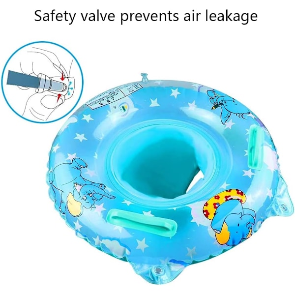 Baby Badring, Elefantsits Baby Simhjälp, Baby Simhjälp med Sits (PVC) Lämplig för småbarn från 6 månader till 48 månader