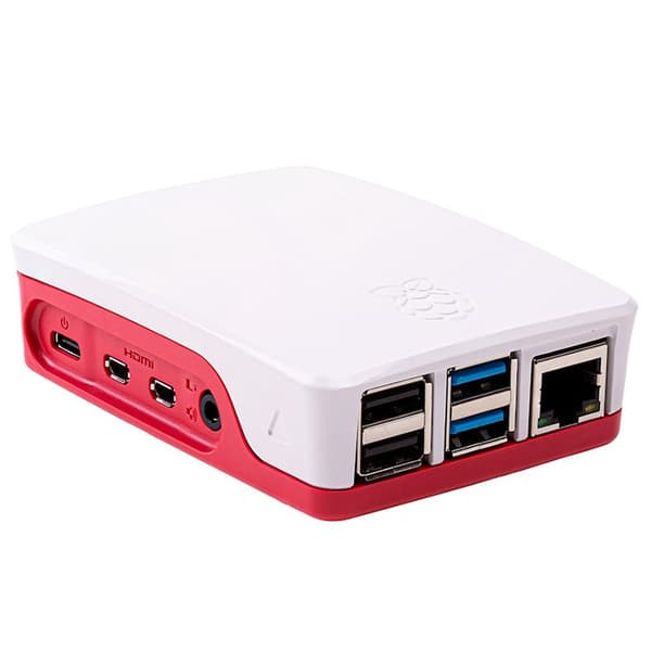 Raspberry Pi 4B Kabinett Klassisk Rød og Hvit